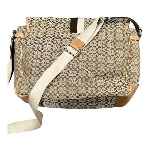 Coach Voyager Signature Messenger Crossbody Bag in Khaki/Brown Color Combo - Picture 7 of 16